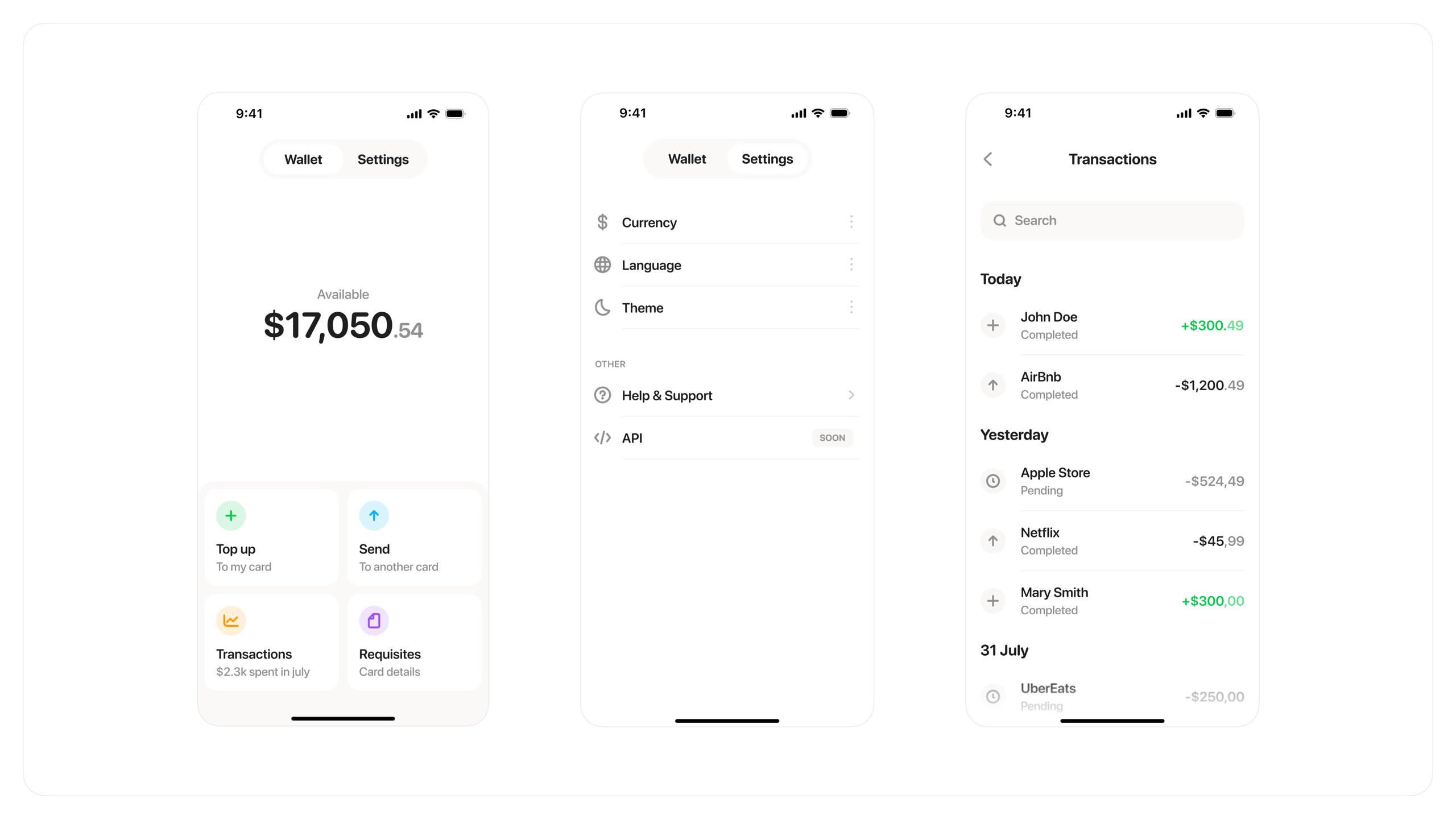 Plume Wallet | Design process