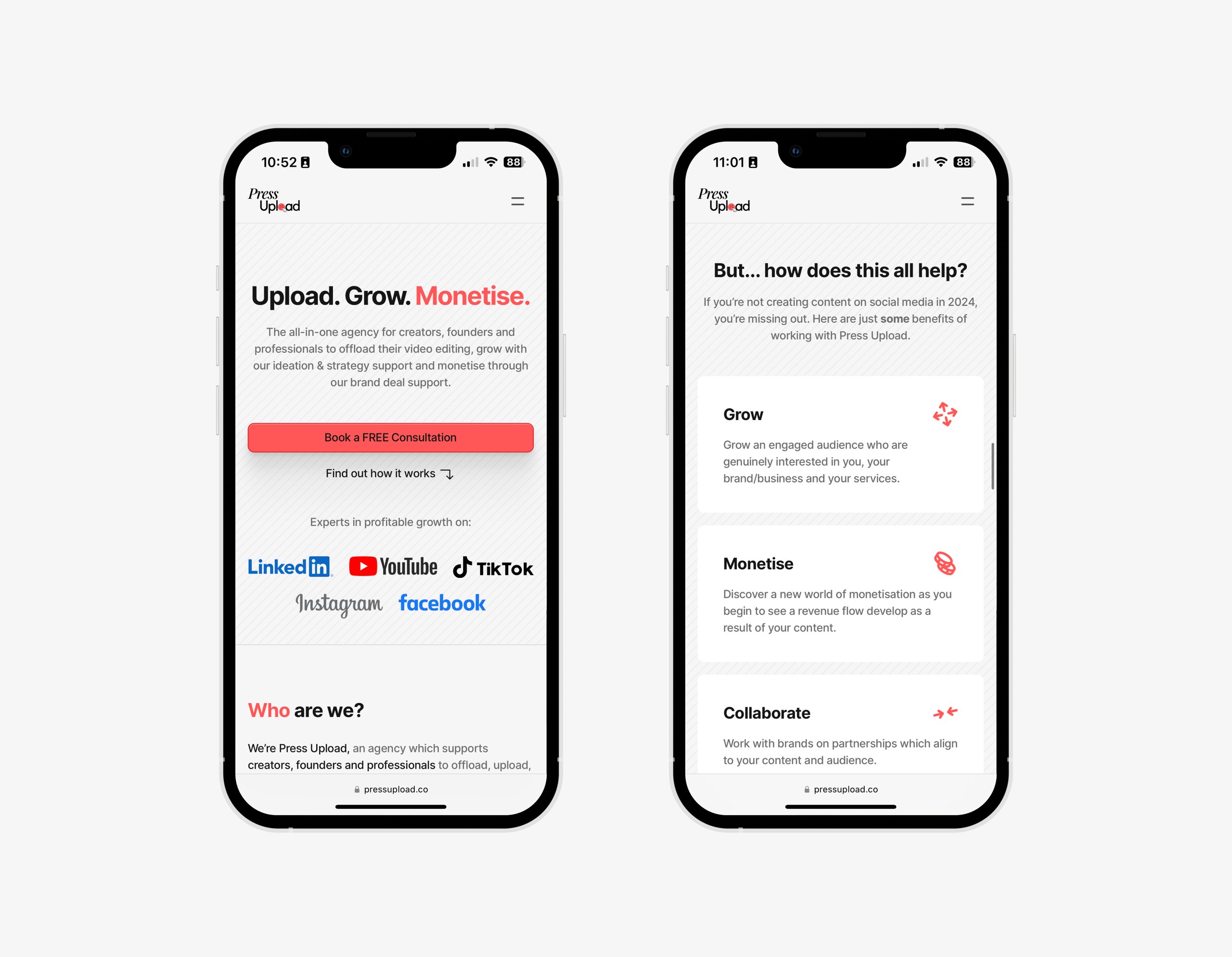 Mobile homepage