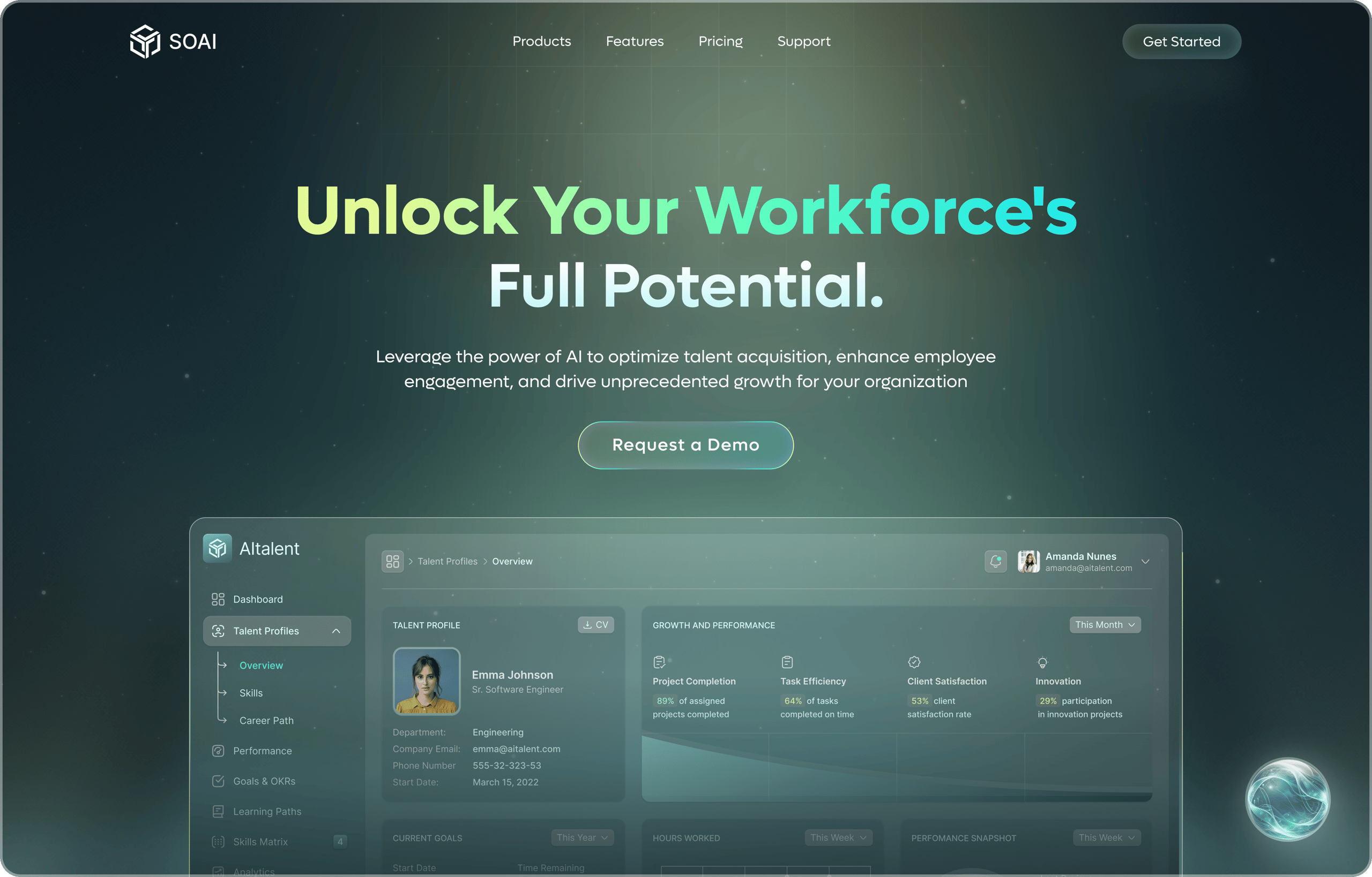 AI SaaS Landing Page Hero Section ✨