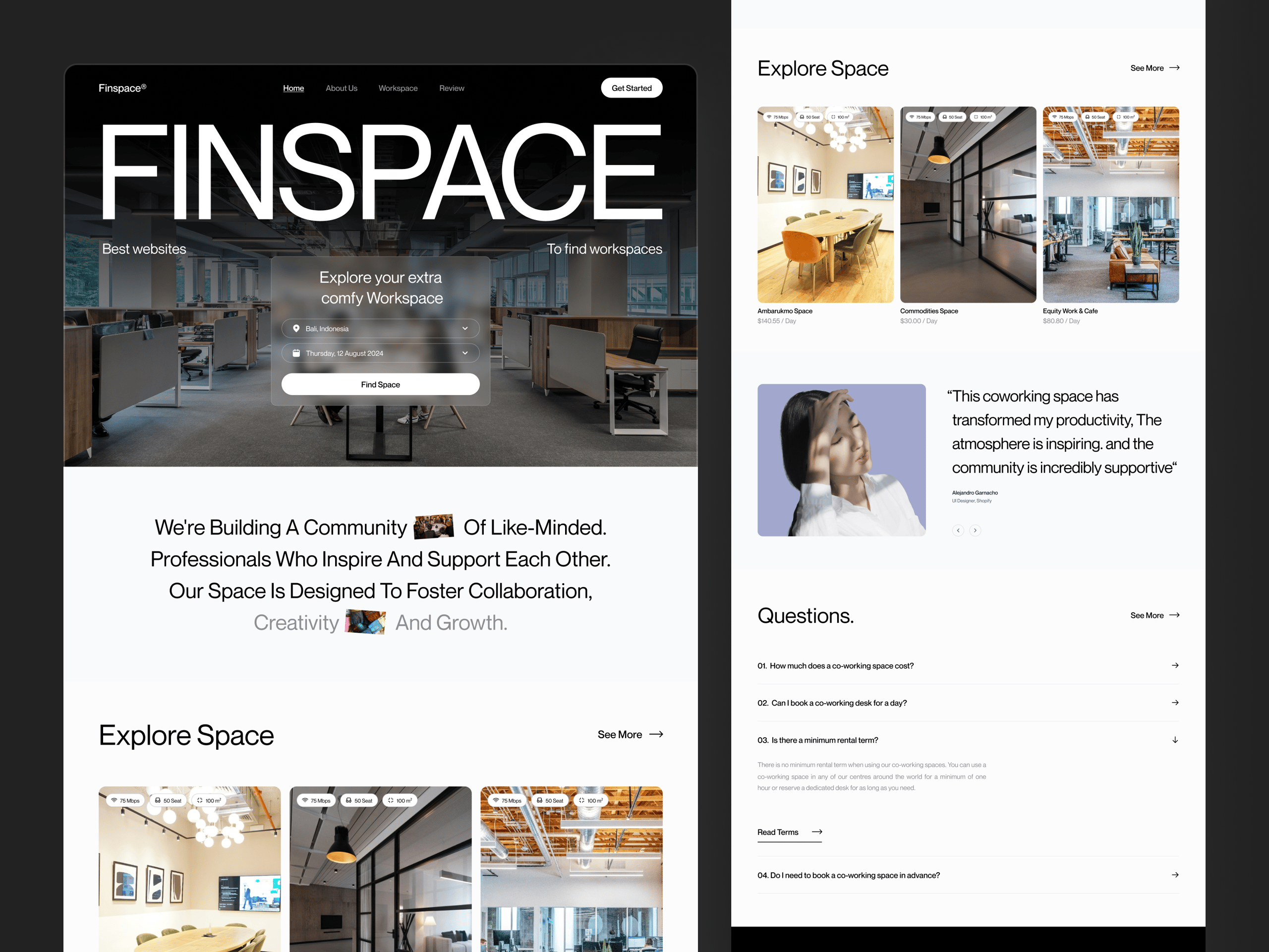 Findspace - Coworking Space Landing Page