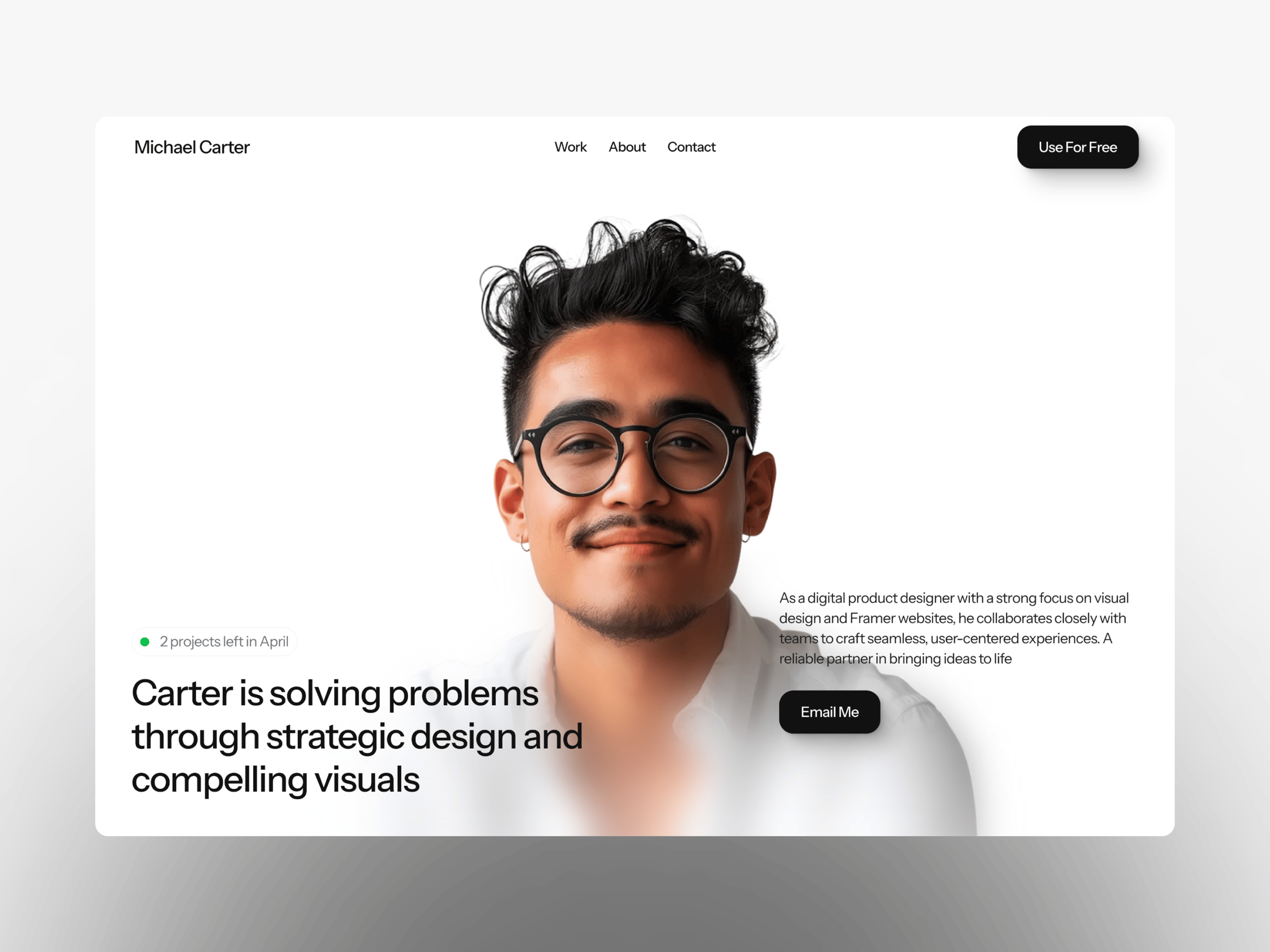 Hero Concept for Portfolio Website