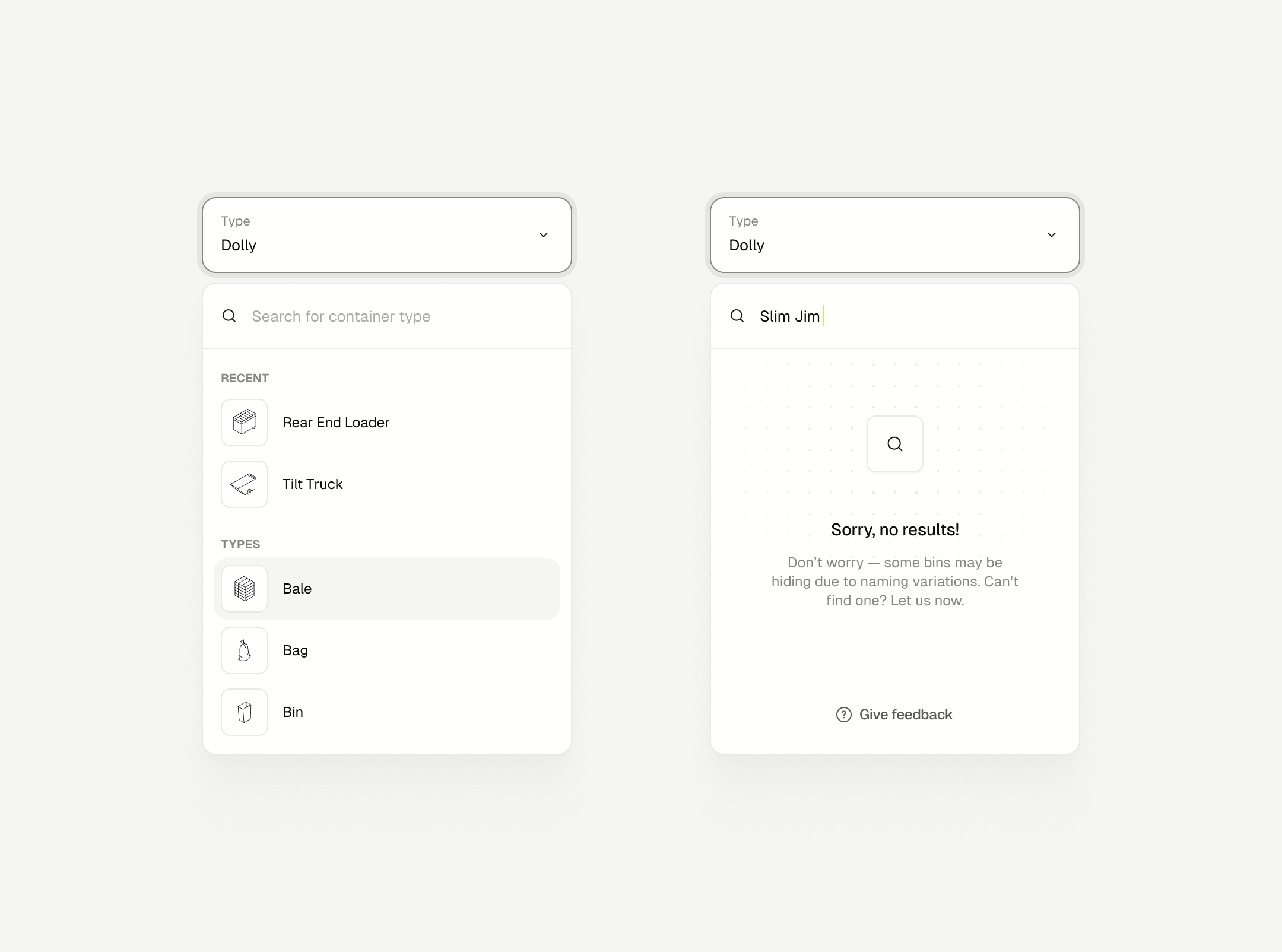 Dropdown Empty State
