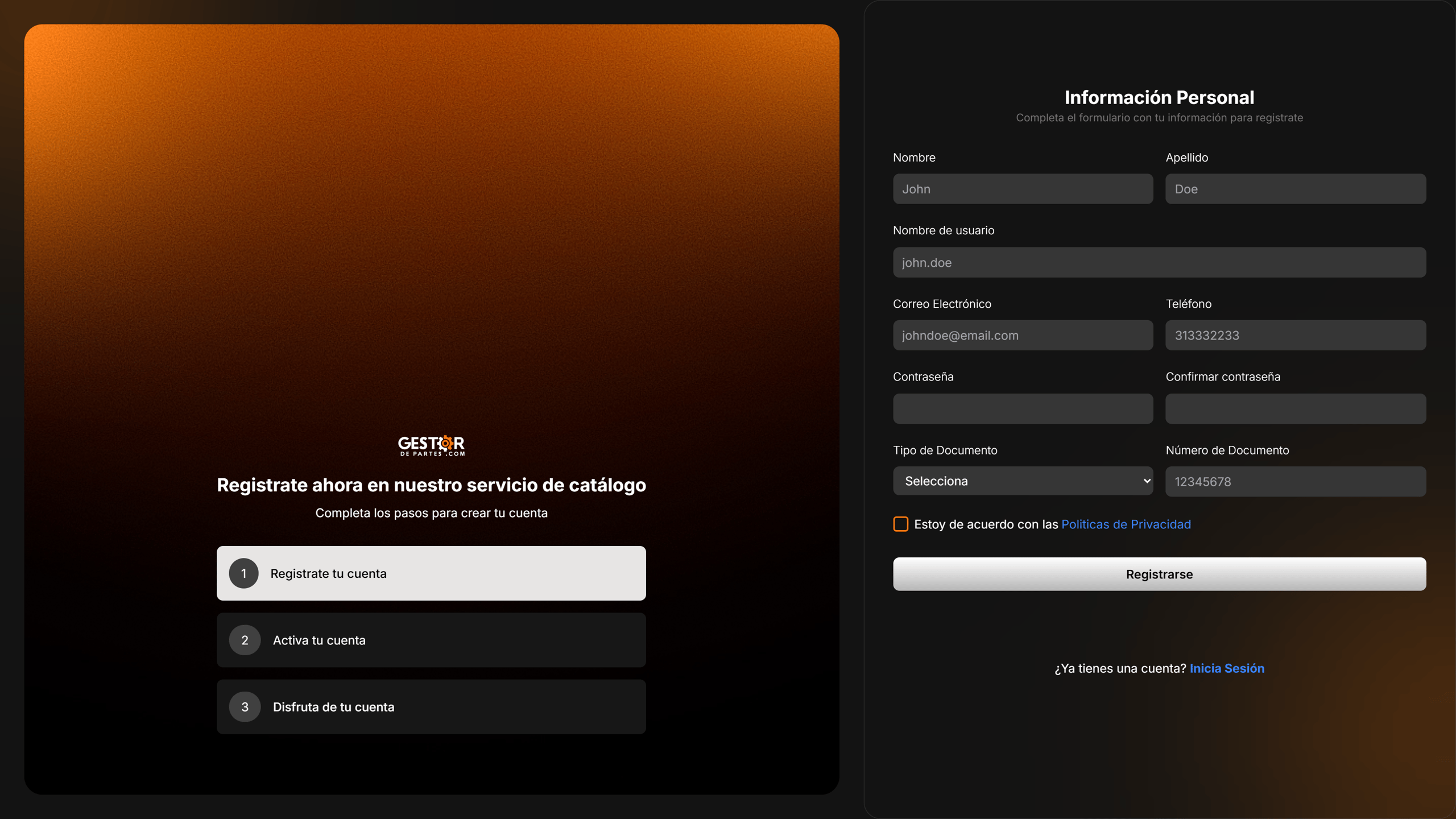 Sign Up Page