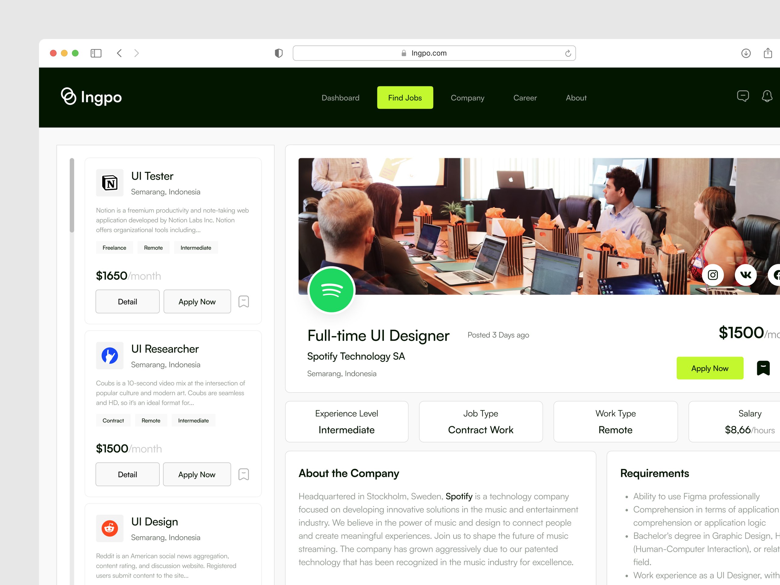 Ingpo - Job Details Website