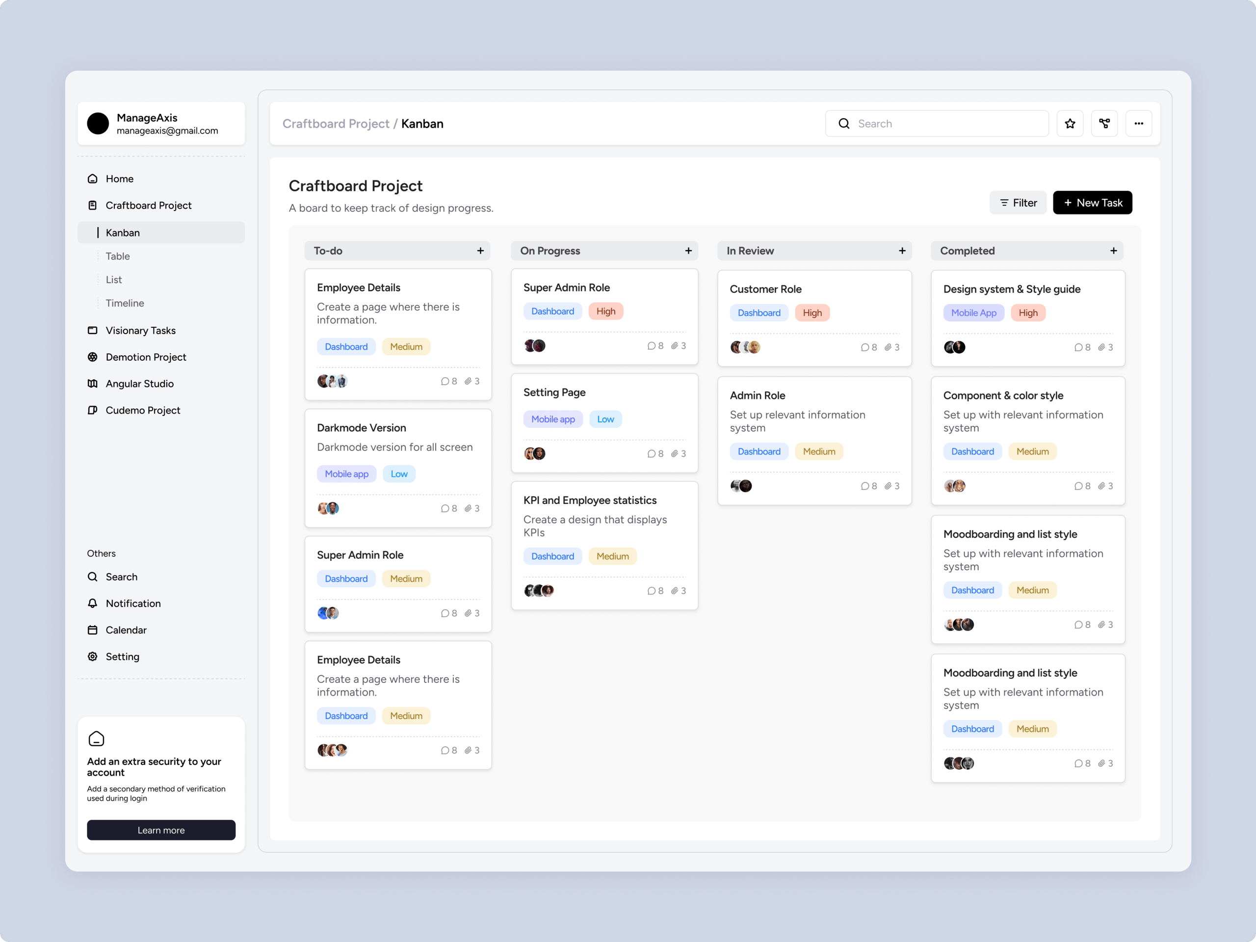 SaaS Project Management Dashboard UX/UI Design