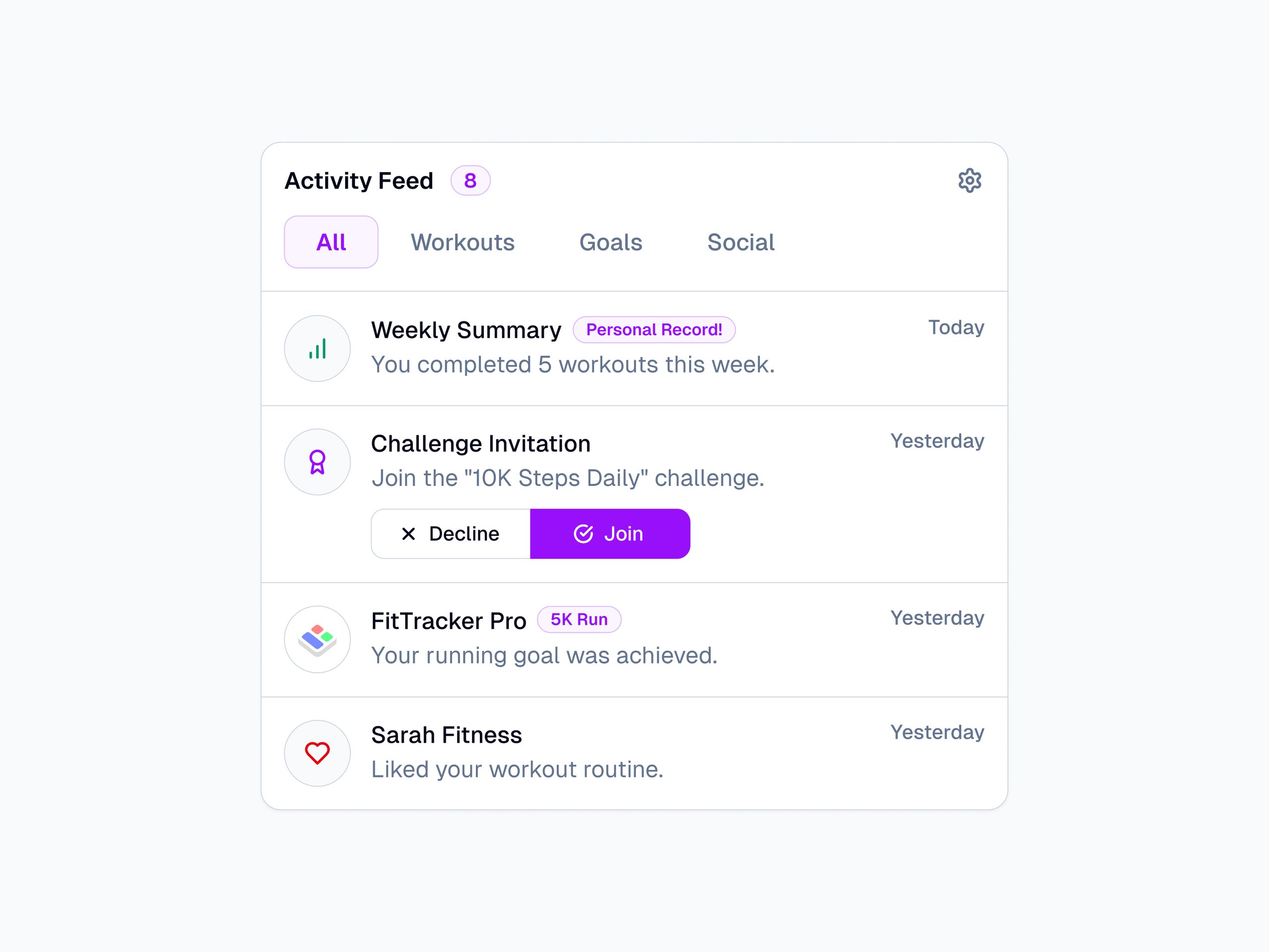 Activity Feed 💪