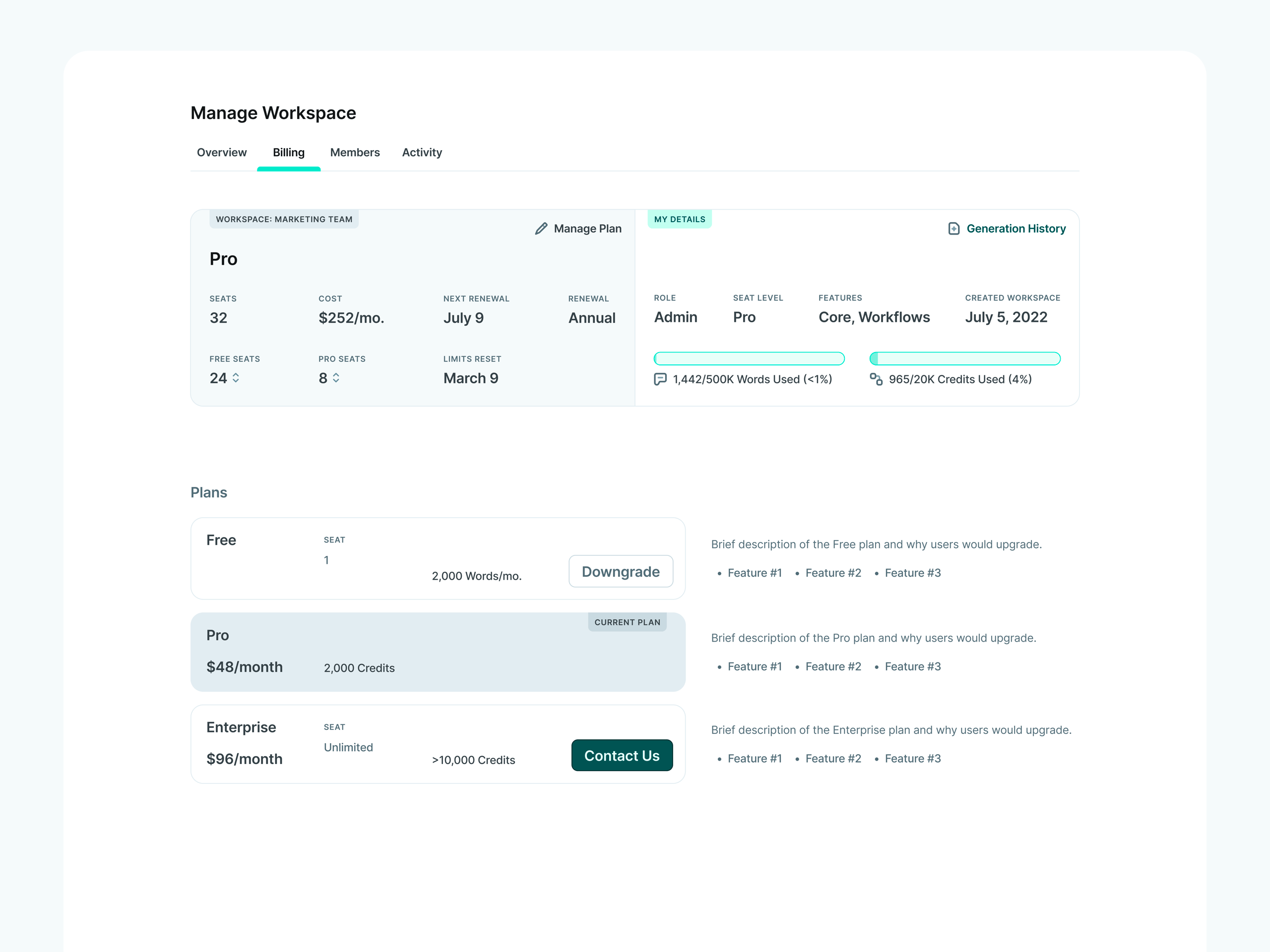 copy.ai Billing