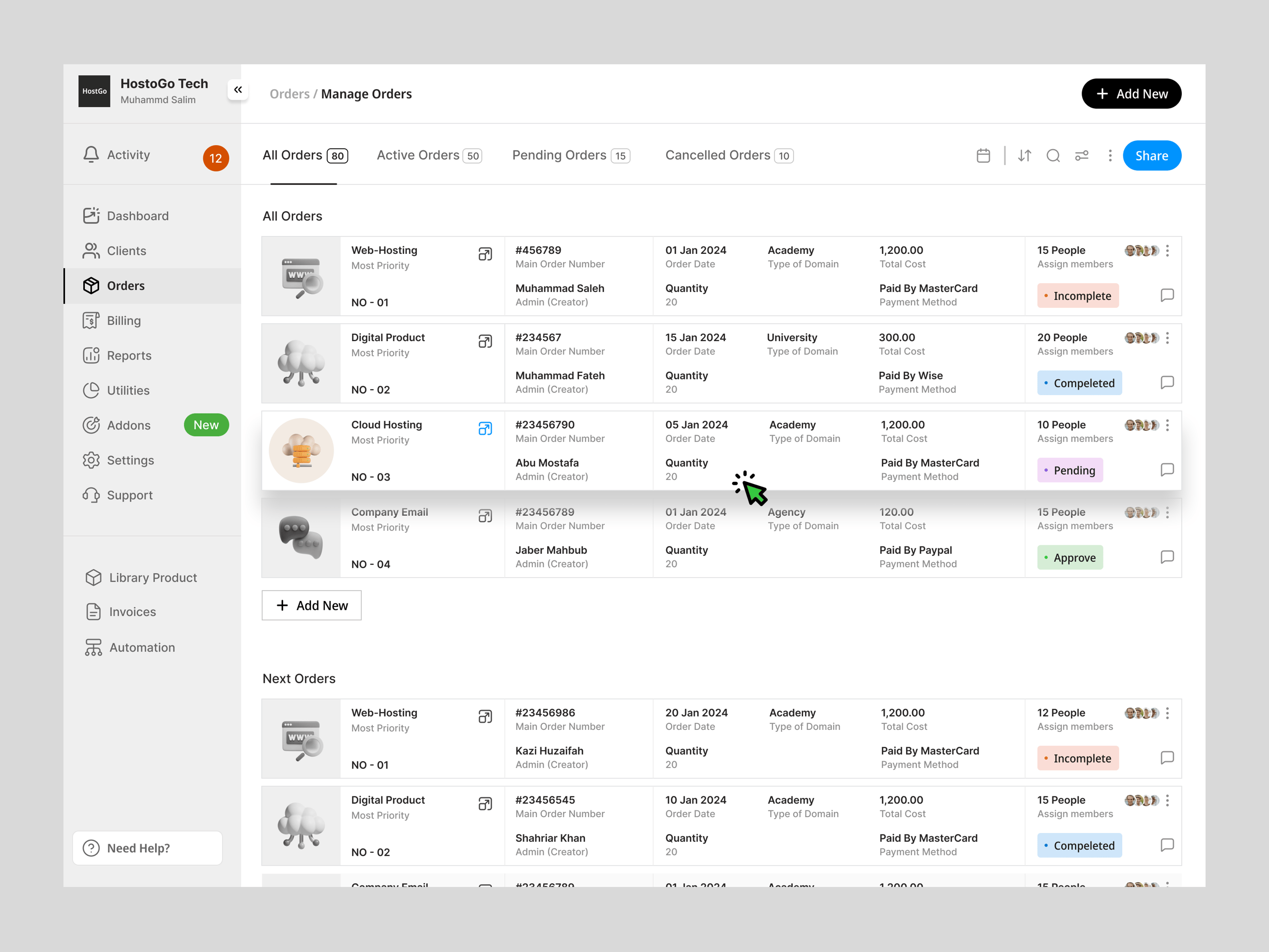 Business Performance CRM UI UX