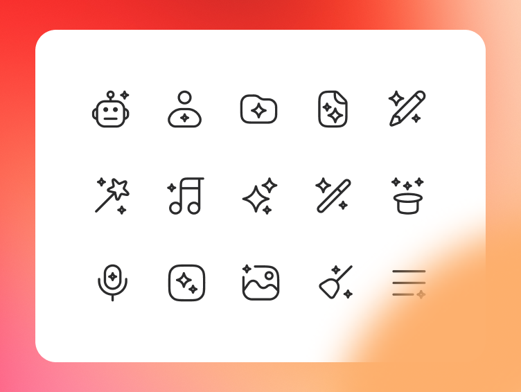 Sparkle Icon Set from Iconstica Library
